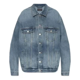 Jaqueta de Denim com botões e efeito descolorido «Azul» 724651THW254245