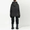 Jaqueta de Denim com capuz e botões com efeito descolorido «Preto» 724653TNW541129