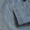 Jaqueta de denim com capuz e costura em denim para homem, em azul escuro