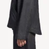 Jaqueta de denim com capuz para homem em índigo cru