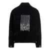 Jaqueta de Denim com código de barras desfigurado «Preto» 664329TBP471055