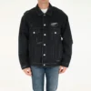 Jaqueta de Denim com código de barras desfigurado «Preto» 664329TBP471055