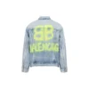 Jaqueta de Denim com efeito spray BB, corte largo «Azul claro e amarelo» 678354TDW143341