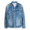 Jaqueta de Denim com efeito spray BB, corte largo «Electric Blue Fuchsia» 678354TCW030406