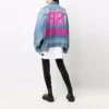 Jaqueta de Denim com efeito spray BB, corte largo «Electric Blue Fuchsia» 678354TCW030406