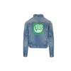 Jaqueta de Denim com logótipo nas costas «Azul-verde» 606170TDW144065