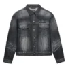 Jaqueta de Denim com logótipo nas costas, corte largo, «Fake Wash Black» 620728TIW435720
