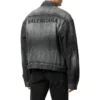 Jaqueta de Denim com logótipo nas costas, corte largo, «Fake Wash Black» 620728TIW435720