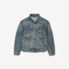 Jaqueta de denim Kick para mulher em azul vintage sujo