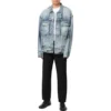 Jaqueta de Denim oversize com detalhes recortados e anéis «Azul» 697779TMW264437