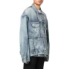 Jaqueta de Denim oversize com detalhes recortados e anéis «Azul» 697779TMW264437