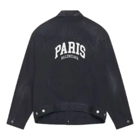 Jaqueta de Denim oversized «Washed Black White» da Cities Paris 690198TBP479034