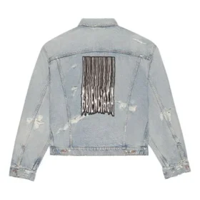 Jaqueta de Denim unissexo com logótipo FW21 azul 664329TBP488961 Jaqueta de Denim unissexo com logótipo FW21 azul 664329TBP488961