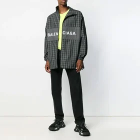 Jaqueta de fato de treino em nylon xadrez «Preto» 571439TEM181070 Jaqueta de fato de treino em nylon xadrez «Preto» 571439TEM181070