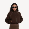 Jaqueta de fato de treino techwear para mulher em moka