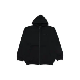 Jaqueta de manga comprida com fecho de correr Balenciaga SS21 para homem, preto, 641659TIV551070