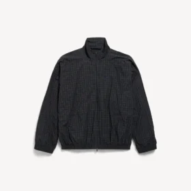 Jaqueta de treino masculina de corte elegante em azul-marinho/verde-escuro