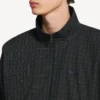 Jaqueta de treino masculina de corte elegante em azul-marinho/verde-escuro