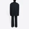 Jaqueta grande de malha retro Balenciaga FW21 para homem, preto 662388TAV041000