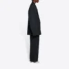 Jaqueta grande de malha retro Balenciaga FW21 para homem, preto 662388TAV041000