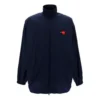 Jaqueta masculina Balenciaga com logótipo, fecho de correr e gola alta, azul 622002TIO508065