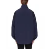 Jaqueta masculina Balenciaga com logótipo, fecho de correr e gola alta, azul 622002TIO508065