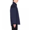 Jaqueta masculina Balenciaga com logótipo, fecho de correr e gola alta, azul 622002TIO508065