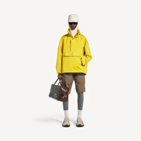 Jaqueta masculina «Bodies» com meio fecho de correr, em amarelo