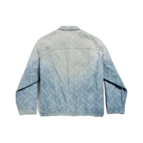 Jaqueta Oversized com Padrão Diagonal “Denim Japonês Azul Claro com Anéis” 773616TPW534868 Jaqueta Oversized com Padrão Diagonal “Denim Japonês Azul Claro com Anéis” 773616TPW534868