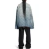 Jaqueta Oversized com Padrão Diagonal “Denim Japonês Azul Claro com Anéis” 773616TPW534868
