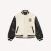 Jaqueta universitária masculina Balenciaga | Colaboração com a NBA em cor marfim