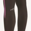 Leggings femininas de estilo «techwear» em castanho cáqui/rosa néon