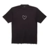 Lovey T-shirt, corte largo, «Preto» 641675TQVV89034