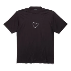 Lovey T-shirt, corte largo, «Preto» 641675TQVV89034