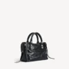Mala City para mulher, pequena, com tachas gigantes e strass, em preto
