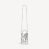 Mala City Tote com suporte para telemóvel para mulher, em prateado