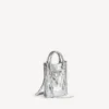 Mala City Tote com suporte para telemóvel para mulher, em prateado