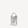 Mala City Tote com suporte para telemóvel para mulher, em prateado