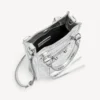 Mala City Tote com suporte para telemóvel para mulher, em prateado