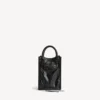 Mala City Tote com suporte para telemóvel para mulher, em preto
