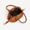 Mala de bowling feminina «Bolero» mini em couro cowboy castanho claro Mala de bowling feminina «Bolero» mini em couro cowboy castanho claro