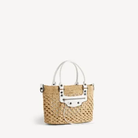 Mala de cesta Le City pequena para mulher em natural/branco óptico
