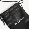 Mala de compras masculina com suporte para telemóvel em preto Mala de compras masculina com suporte para telemóvel em preto