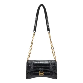 Mala de ombro Downtown Xs com relevo de crocodilo «Preto» 6891212106F1090