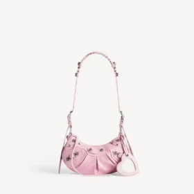 Mala de ombro Le Cagole para mulher, tamanho XS, em rosa claro