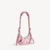 Mala de ombro Le Cagole para mulher, tamanho XS, em rosa claro