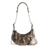 Mala de Ombro Le Cagole XS Metalizada com Estampado de Leopardo «Castanho» 6713092AAV72529