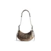 Mala de Ombro Le Cagole XS Metalizada com Estampado de Leopardo «Castanho» 6713092AAV72529