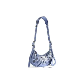 Mala de ombro Le Cagole XS metalizada «Purple» 6713090GT3Y5214