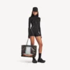 Mala grande para mulher, em preto/laranja